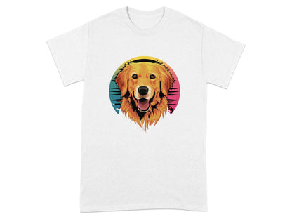 Golden Retriever Neon T-Shirts White T-shirt