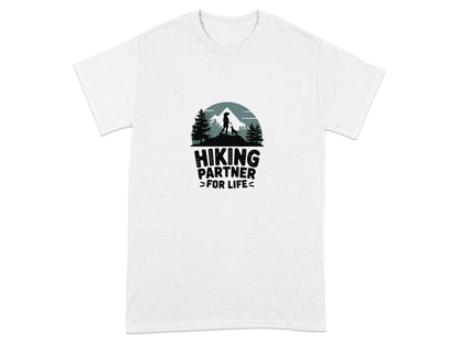 Hiking Partner For Life Print T-Shirts White T-shirt