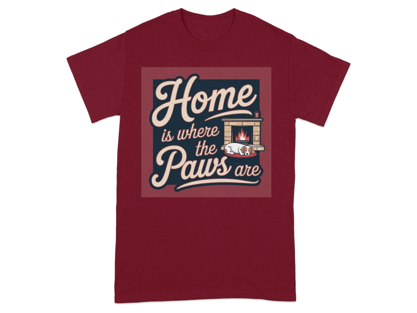 Home is Where the Paws Are T-Shirts Cardinal Red T-shirt