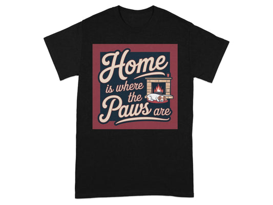 Home is Where the Paws Are T-Shirts Black T-shirt