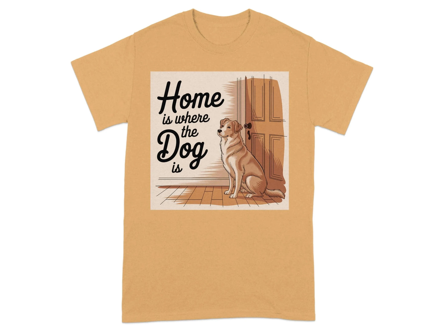 Home is where the Dog is Design T-Shirts Old Gold T-shirt