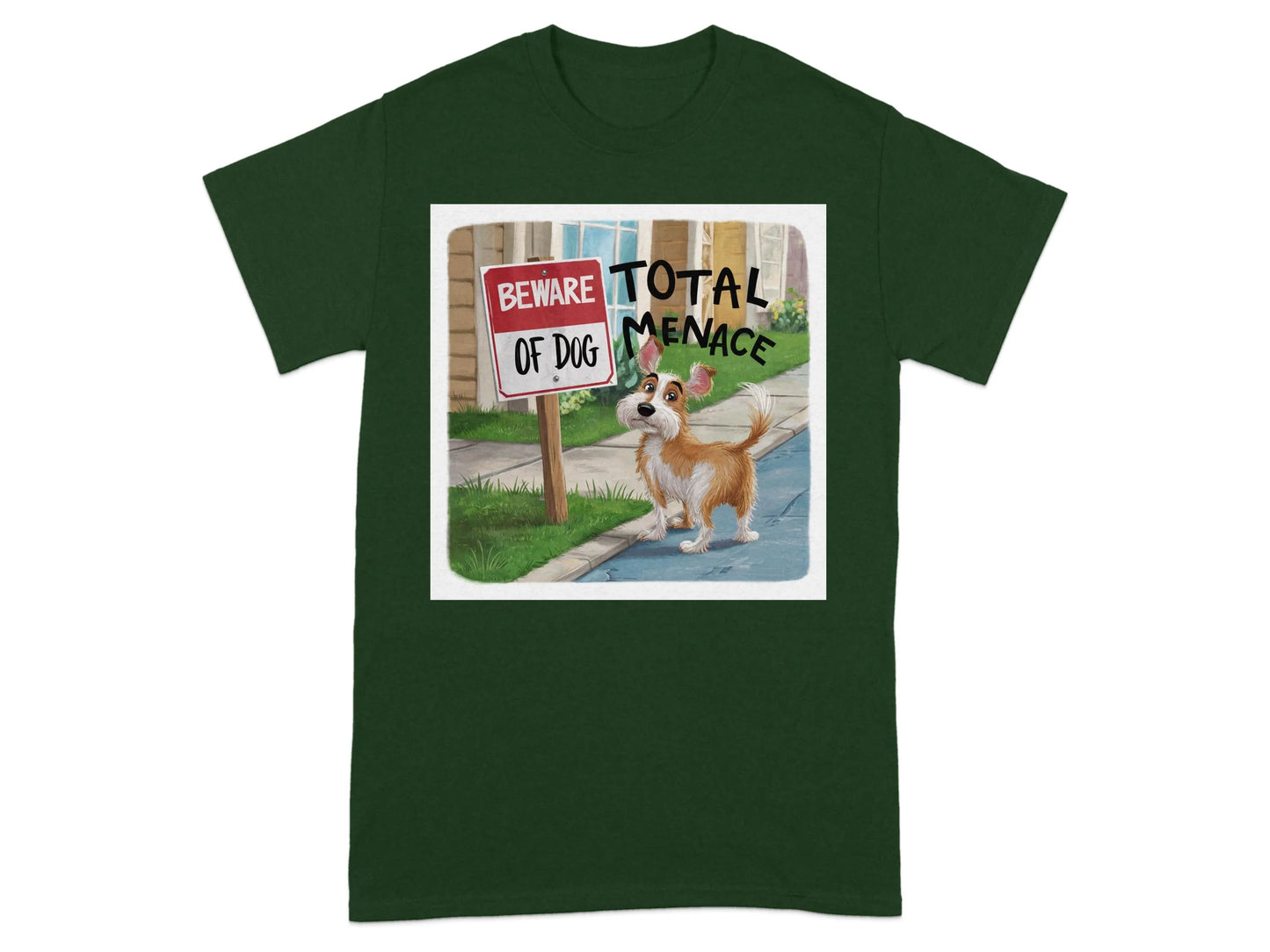 Humorous Beware of Dog Total Menace T-Shirts