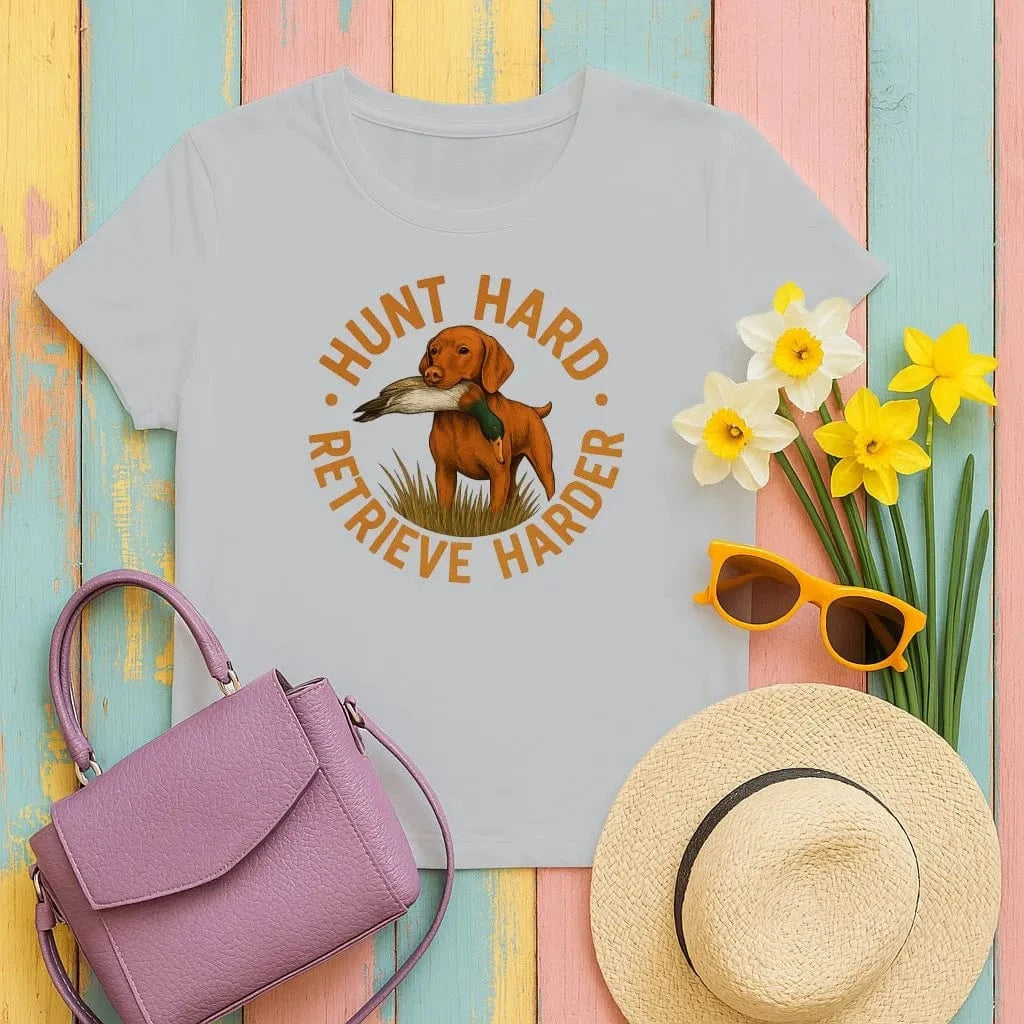 Hunt Hard Retrieve Harder Animal Dog Lovers T-Shirts Gravel T-shirt