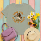 Hunt Hard Retrieve Harder Dog Duck Design T-Shirts Military Green T-shirt