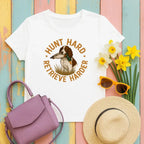 Hunt Hard Retrieve Harder Dog Duck Design T-Shirts White T-shirt