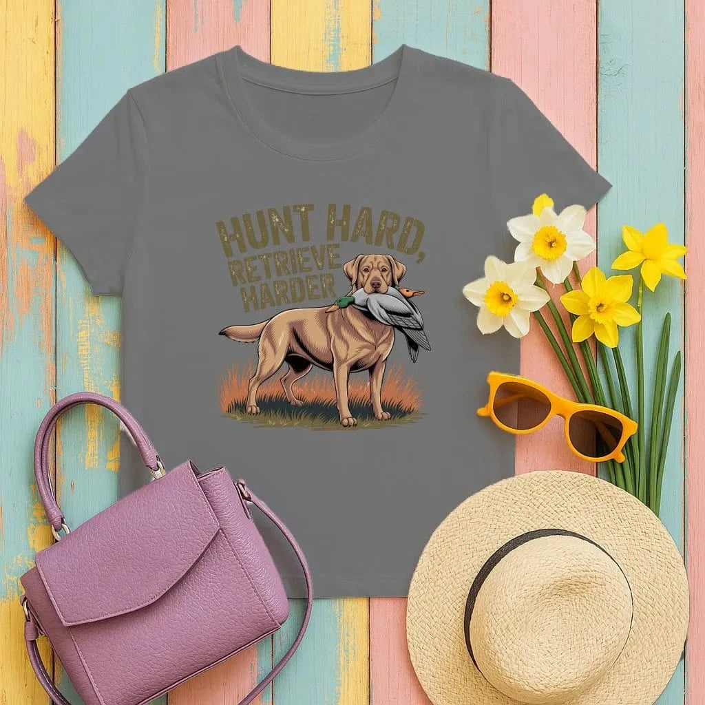 Hunt Hard Retrieve Harder Dog T-Shirts T-shirt