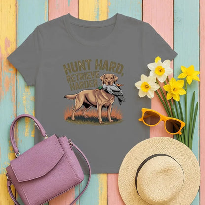 Hunt Hard Retrieve Harder Dog T-Shirts T-shirt