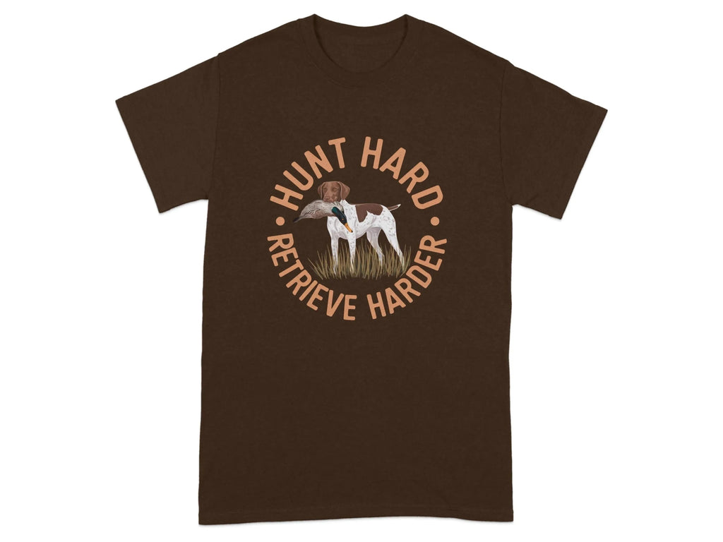 Hunt Hard Retrieve Harder GSP T-Shirts Russet T-shirt