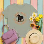 Hunt Hard Retrieve Harder Gordon Setter with Duck T-Shirts Military Green T-shirt