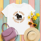 Hunt Hard Retrieve Harder Gordon Setter with Duck T-Shirts White T-shirt