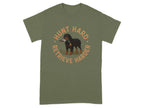 Hunt Hard Retrieve Harder Gordon Setter with Duck T-Shirts T-shirt