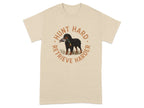 Hunt Hard Retrieve Harder Gordon Setter with Duck T-Shirts T-shirt