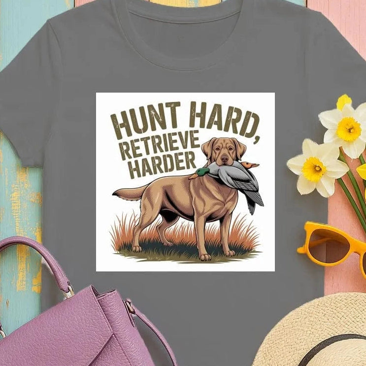 Hunt Hard Retrieve Harder Yellow Lab T-Shirts T-shirt