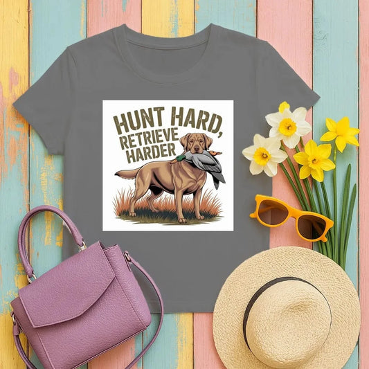 Hunt Hard Retrieve Harder Yellow Lab T-Shirts T-shirt