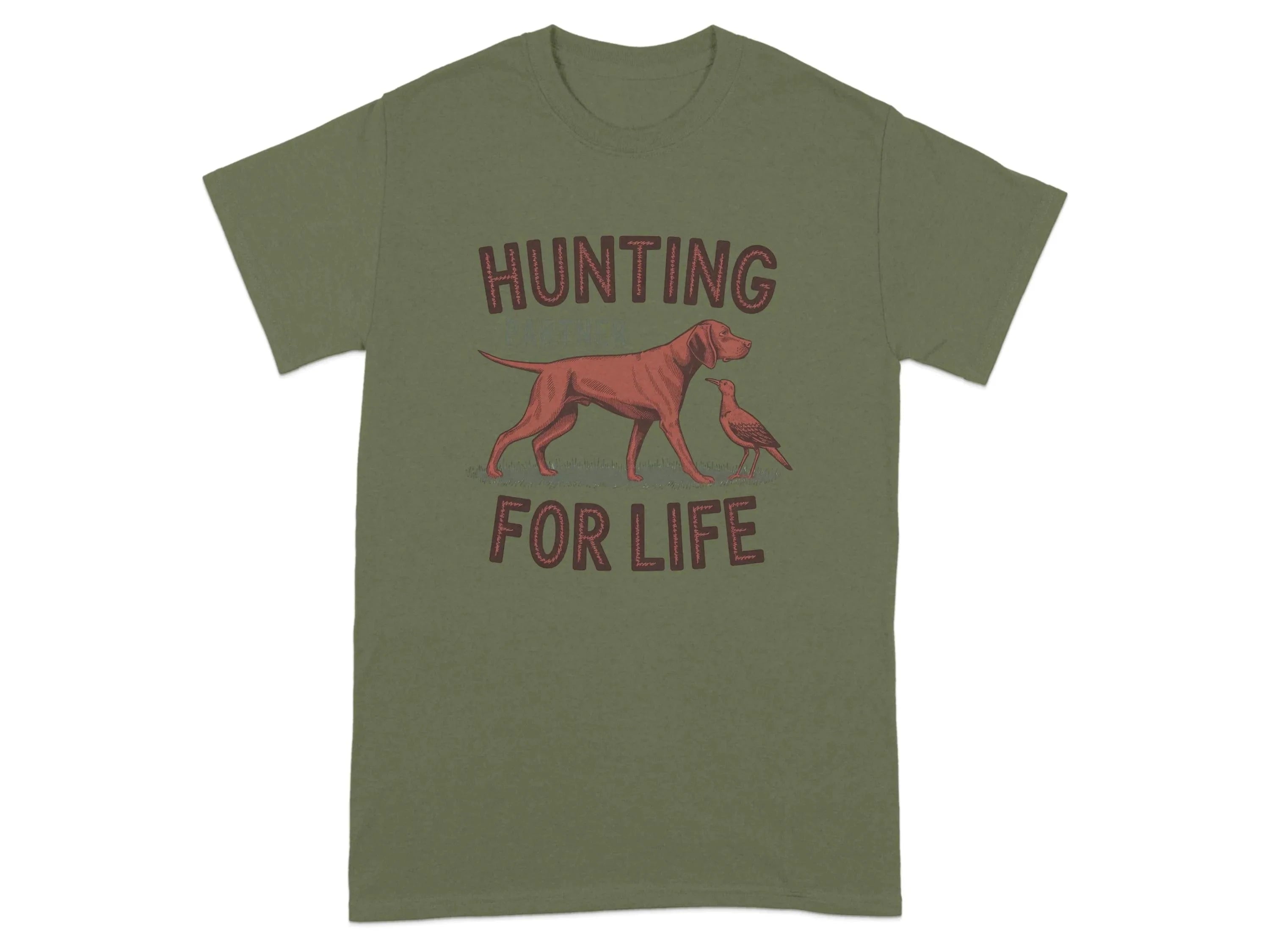 Hunting Partner For Life Vizsla T-Shirts Military Green T-shirt