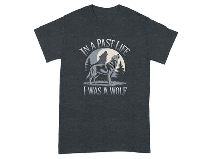 In a Past Life I Was a Wolf Yellow Lab T-Shirts Dark Heather Grey T-shirt
