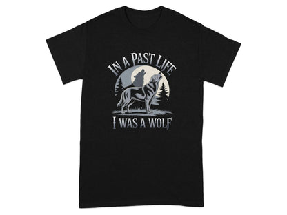 In a Past Life I Was a Wolf Yellow Lab T-Shirts Black T-shirt