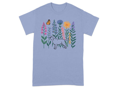 Labrador Floral Garden T-Shirts Violet T-shirt