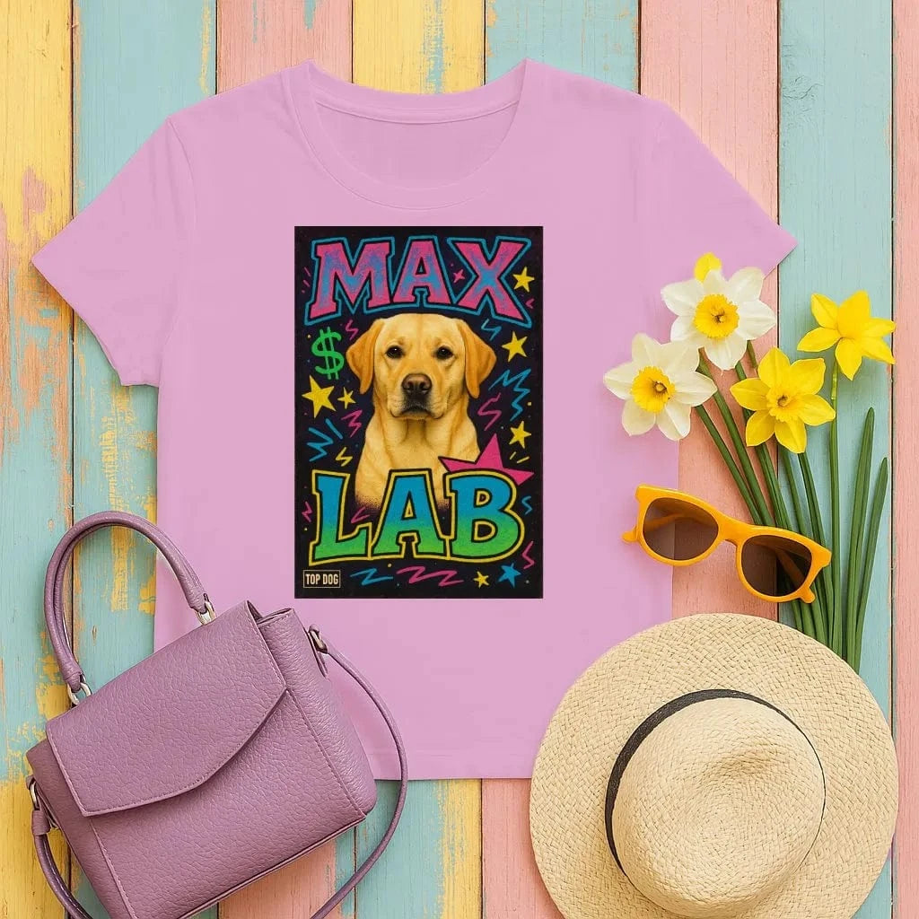 Max Labrador Top Dog T-Shirts Heather Radiant Orchid T-shirt