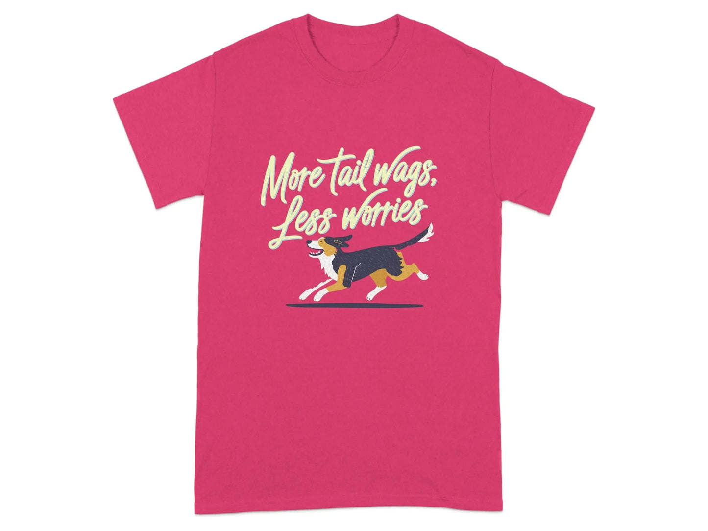 More Tail Wags Less Worries Dog T-Shirts Heliconia T-shirt