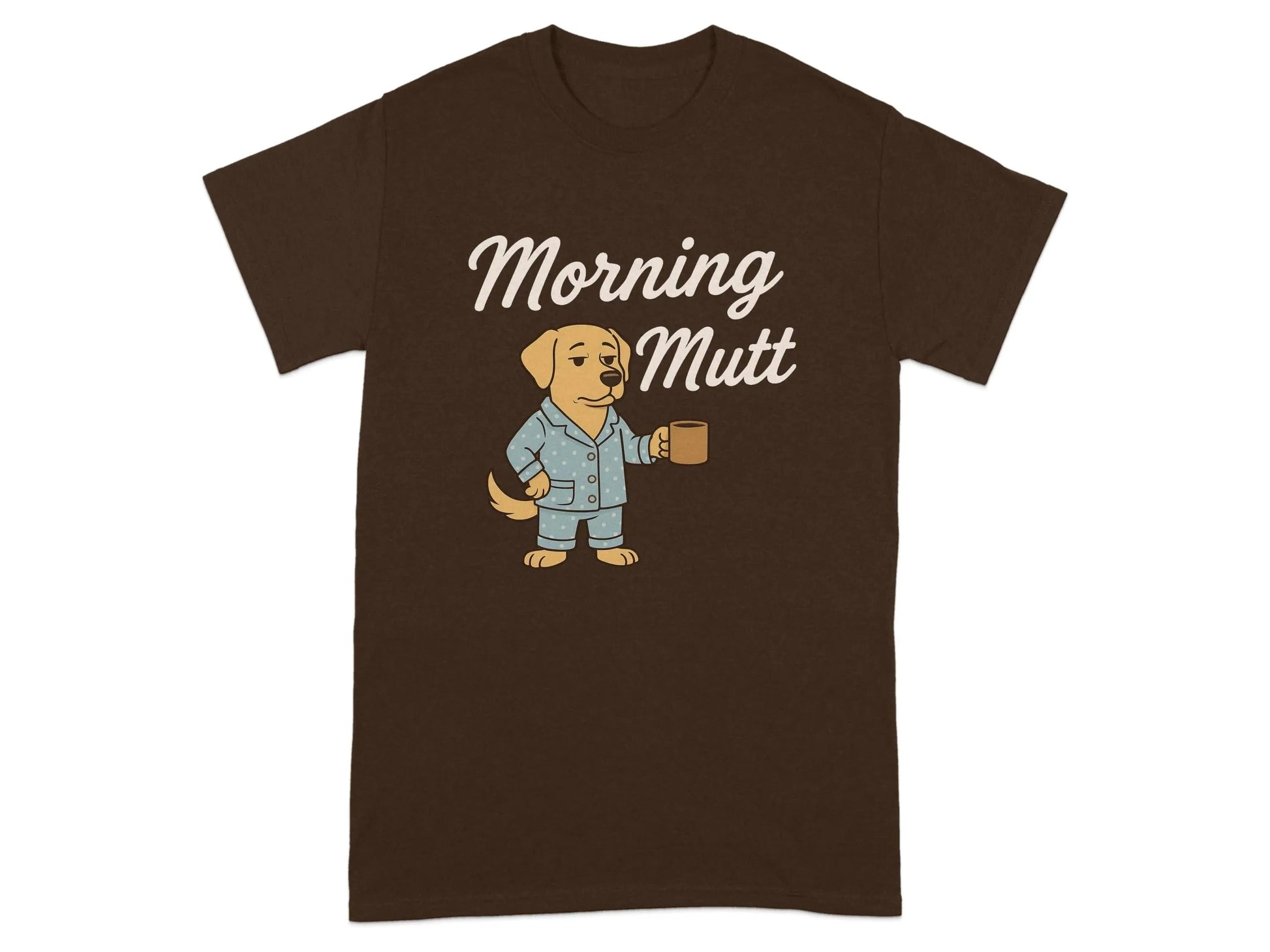 Morning Mutt Yellow Lab with Coffee Cup Funny T-Shirts T-shirt