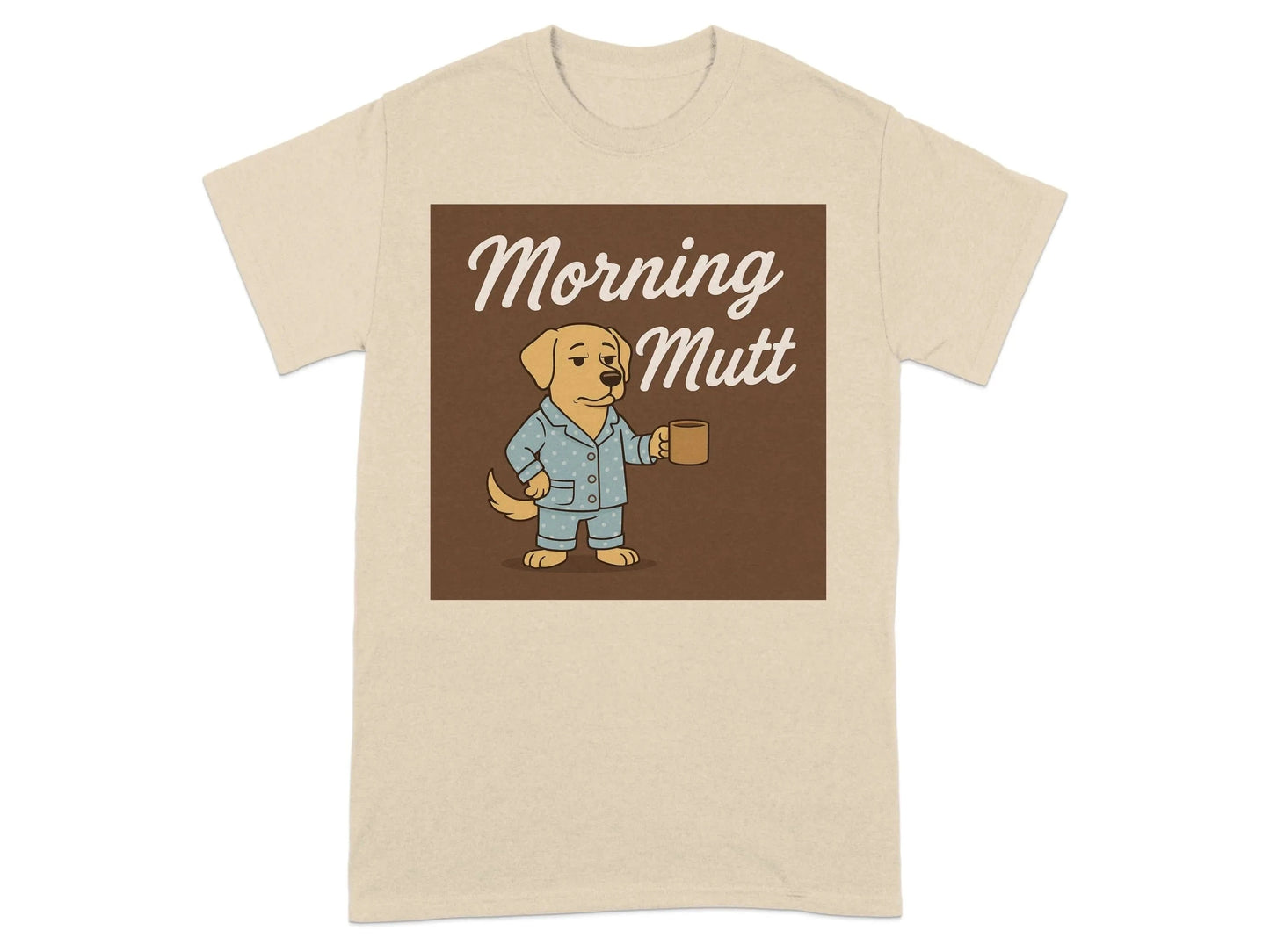 Morning Mutt Yellow Lab with Coffee Cup Funny T-Shirts T-shirt