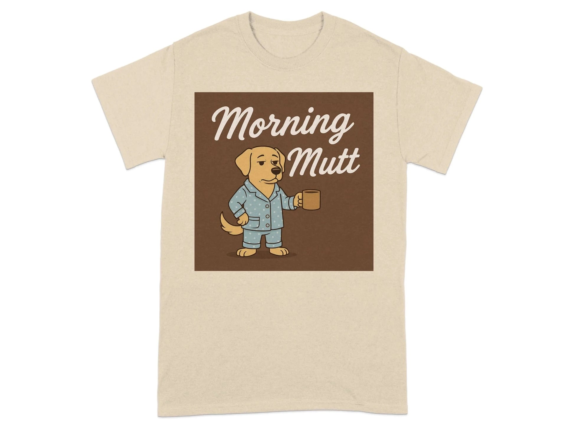Morning Mutt Yellow Lab with Coffee Cup Funny T-Shirts T-shirt