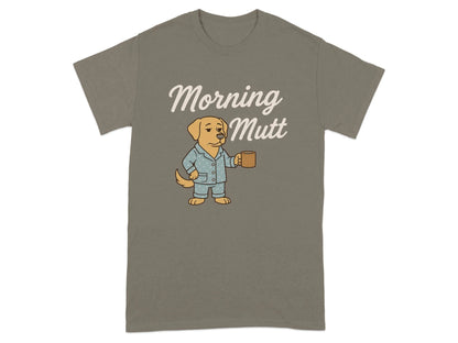 Morning Mutt Yellow Lab with Coffee Cup Funny T-Shirts T-shirt