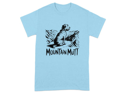 Mountain Mutt Sitting on Rock Adventure T-Shirts Sky T-shirt