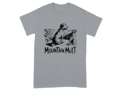 Mountain Mutt Sitting on Rock Adventure T-Shirts Gravel T-shirt