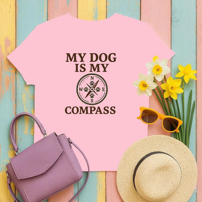 My Dog Is My Compass T-Shirts Light Pink T-shirt