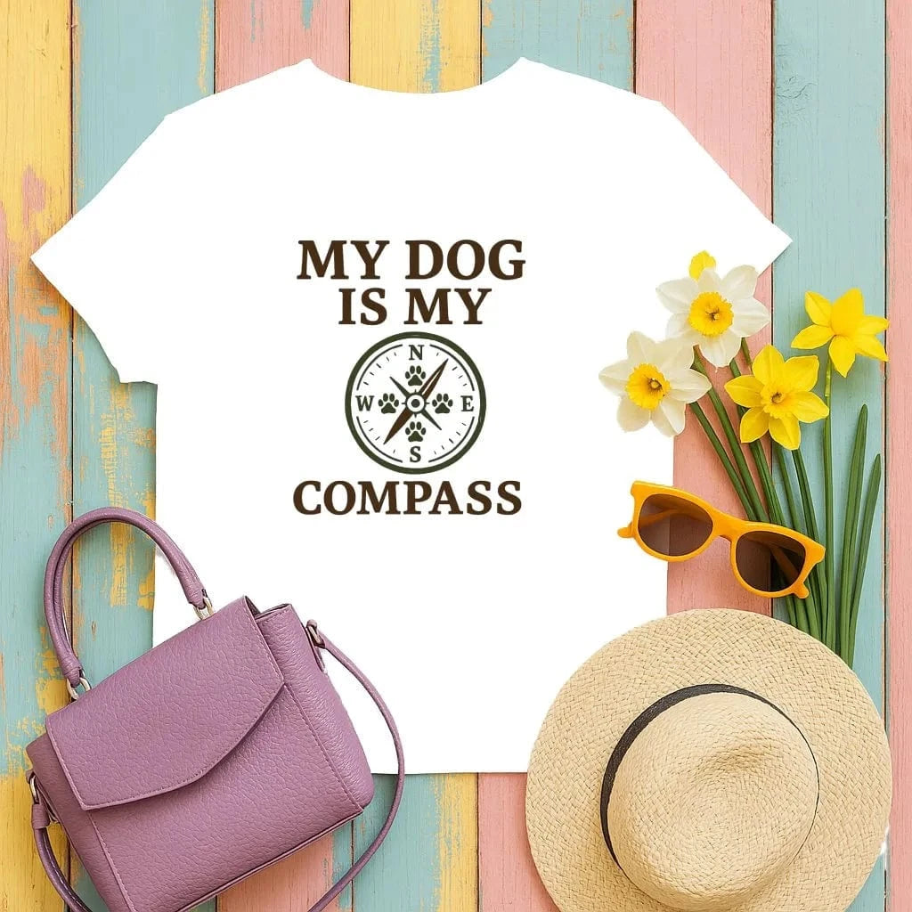 My Dog Is My Compass T-Shirts White T-shirt