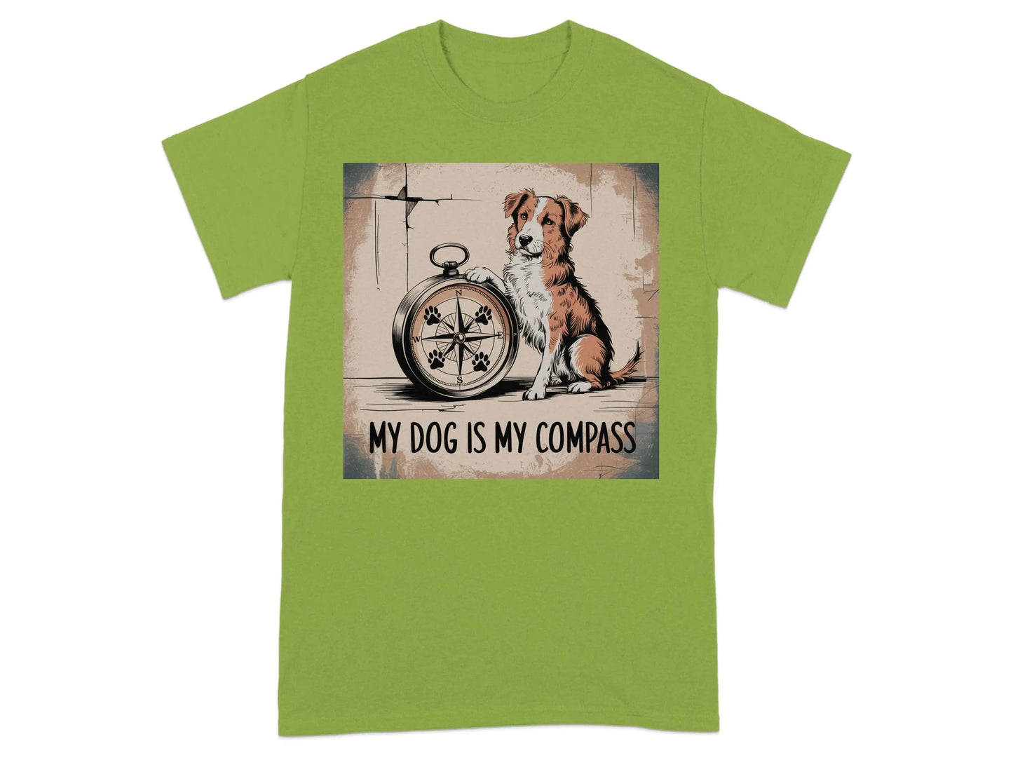 My Dog is My Compass Artistic Design T-Shirts Kiwi T-shirt