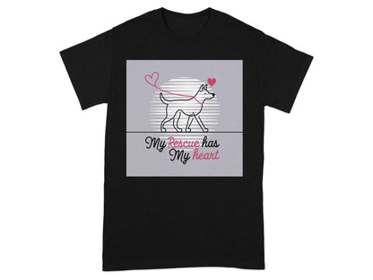 My Rescue Has my Heart T-Shirts Black T-shirt