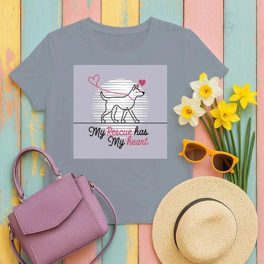 My Rescue Has my Heart T-Shirts Heather Navy T-shirt