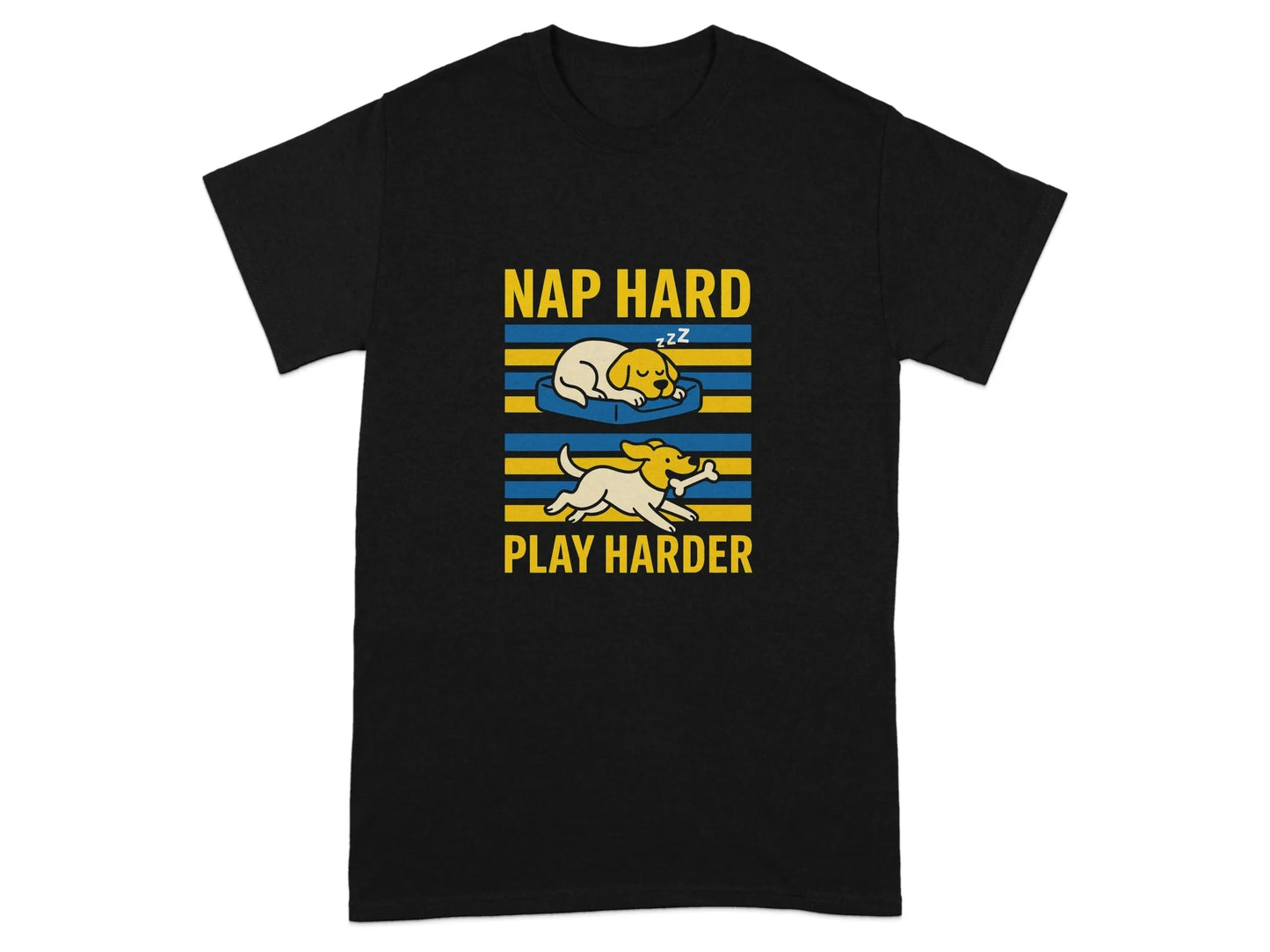 Nap Hard Play Harder T-Shirts Black T-shirt