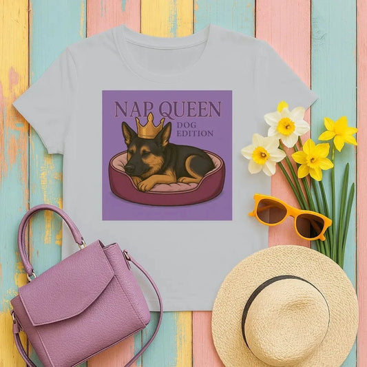 Nap Queen Dog Edition German Shepherd T-Shirts Gravel T-shirt