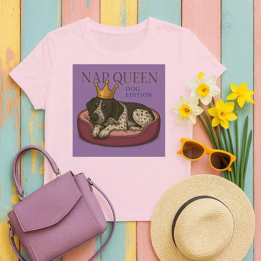 Nap Queen Dog Edition German Shorthaired Pointer T-Shirts Light Pink T-shirt