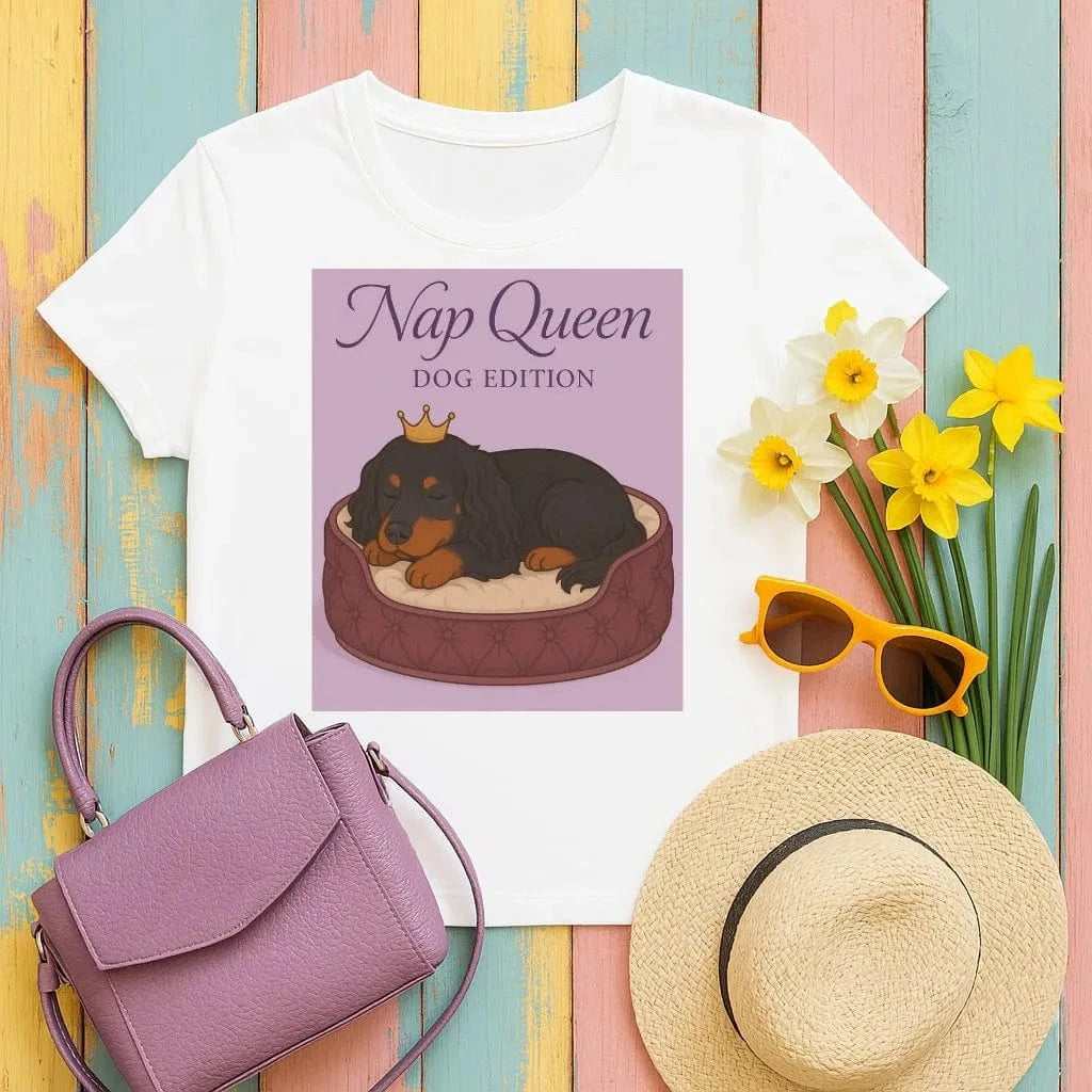 Nap Queen Dog Edition Gordon Setter T-Shirts White T-shirt