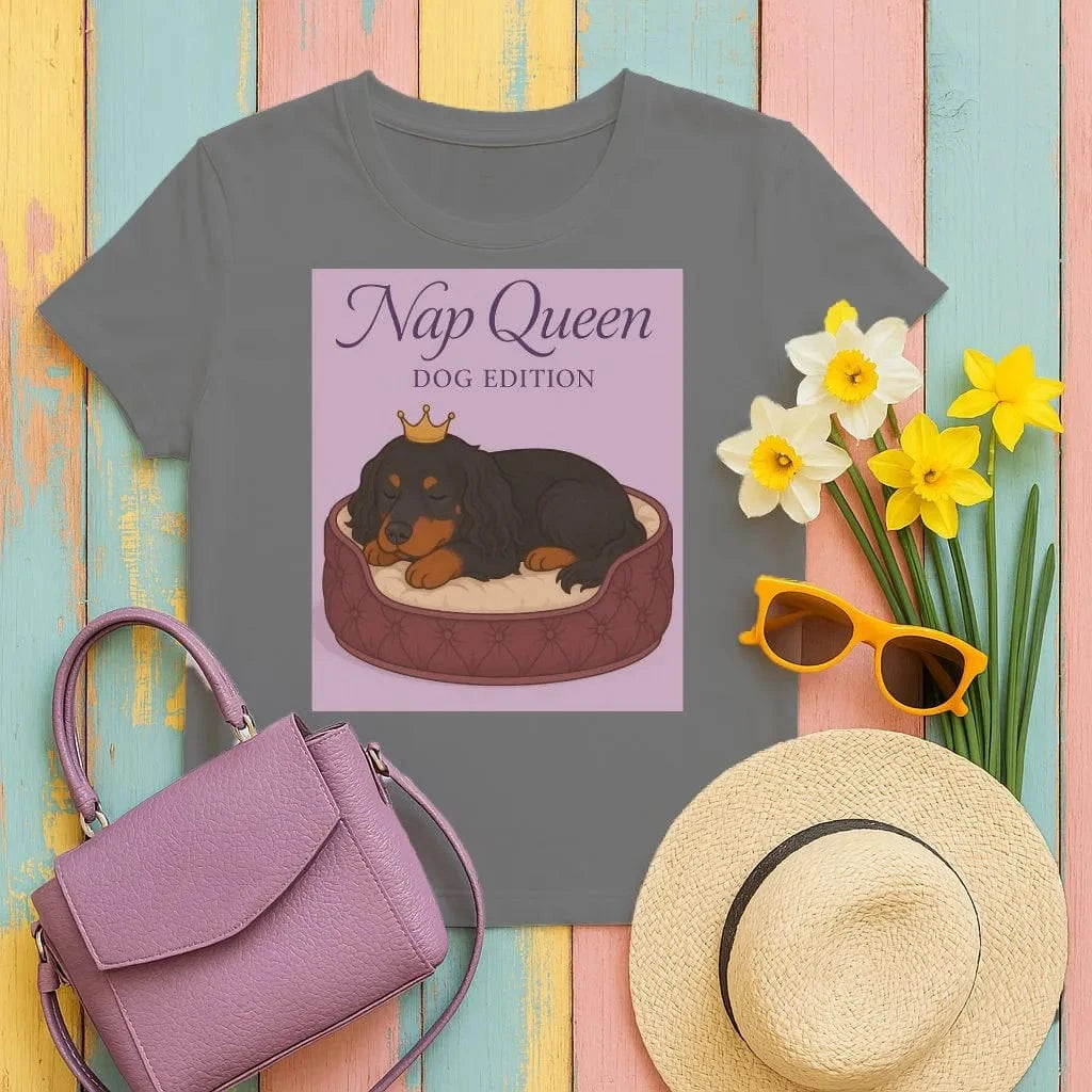 Nap Queen Dog Edition Gordon Setter T-Shirts Black T-shirt