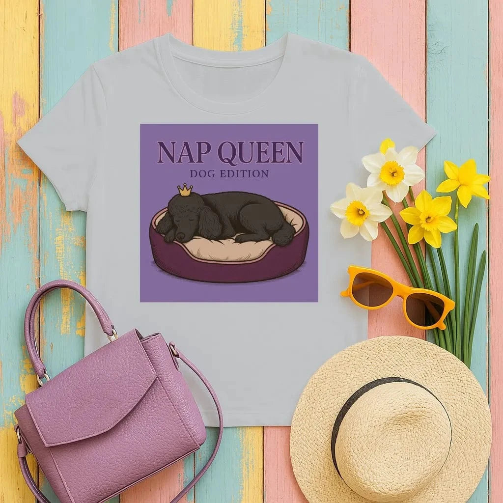 Nap Queen Dog Edition Poodle T-Shirts Gravel T-shirt