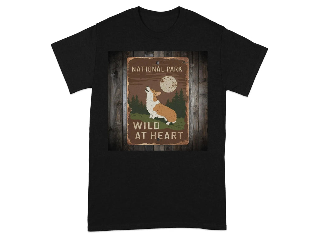 National Park Wild At Heart Dog Lovers Vintage T-Shirts Black T-shirt