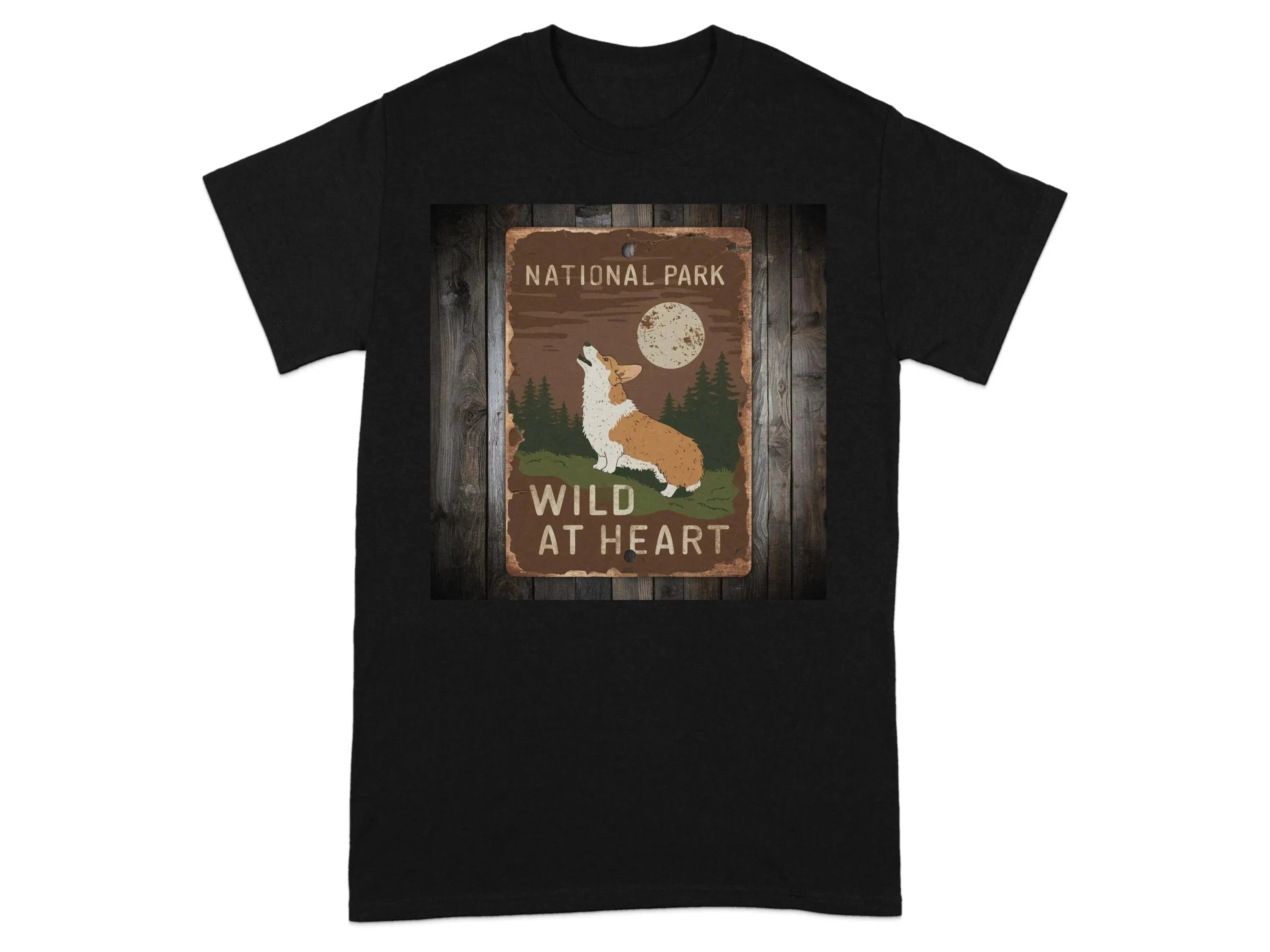 National Park Wild At Heart Dog Lovers Vintage T-Shirts Black T-shirt