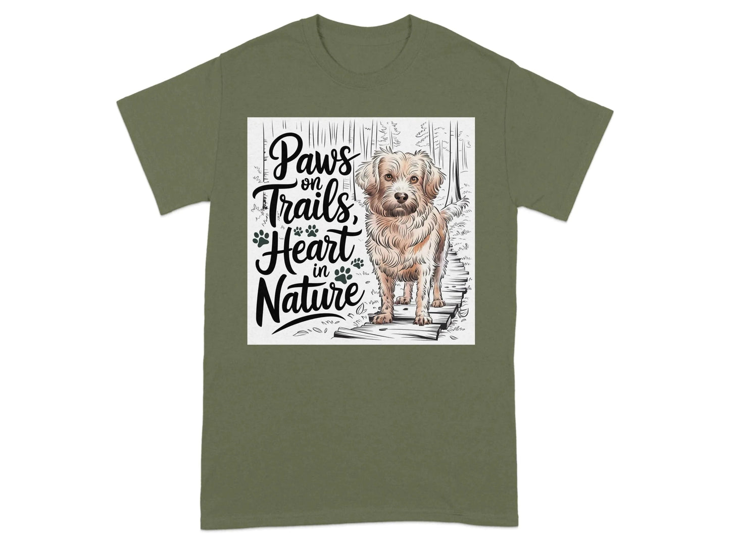 Nature Inspired Dog Lover T-Shirts Military Green T-shirt
