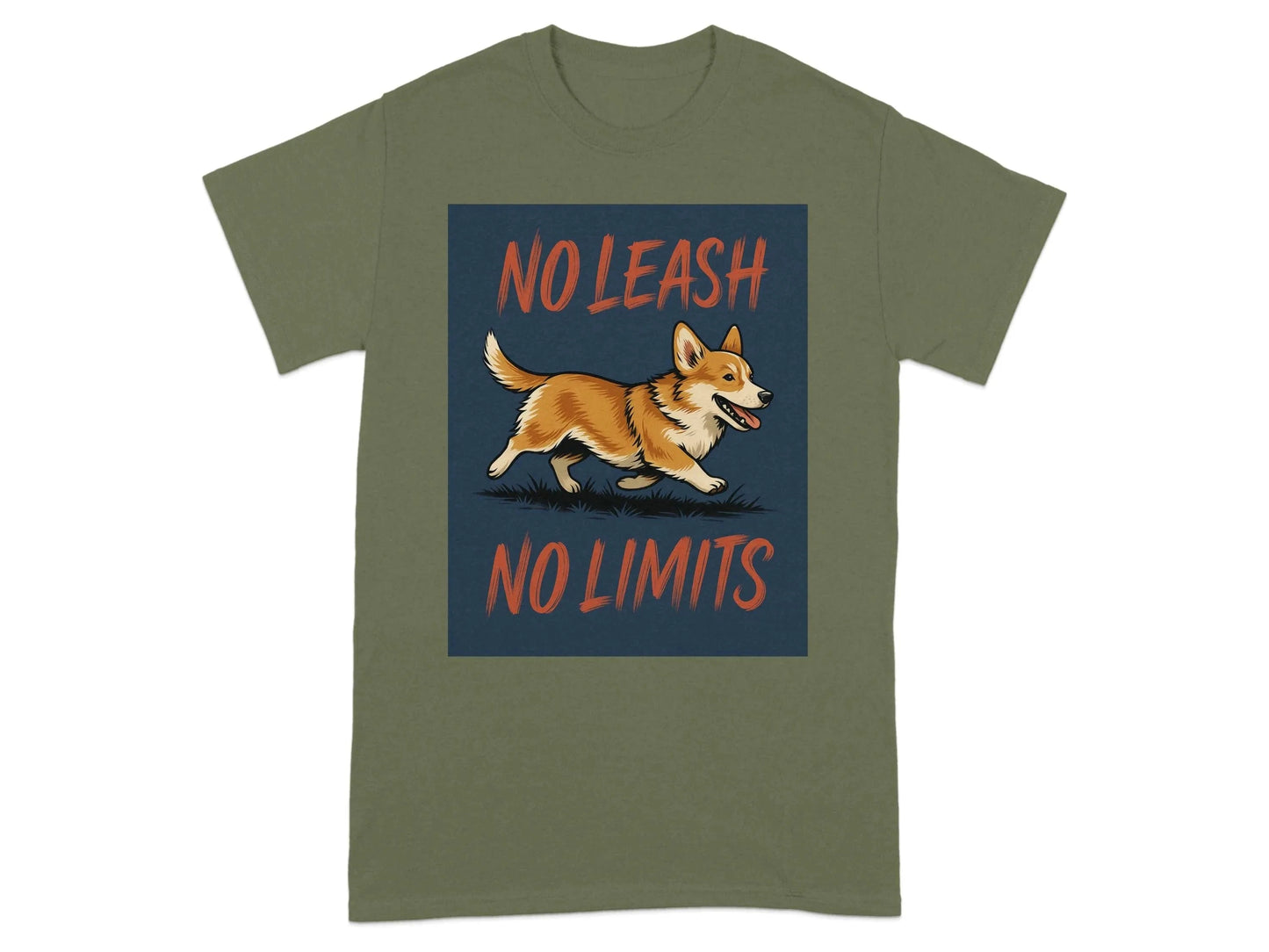 No Leash No Limits Corgi T-Shirts T-shirt