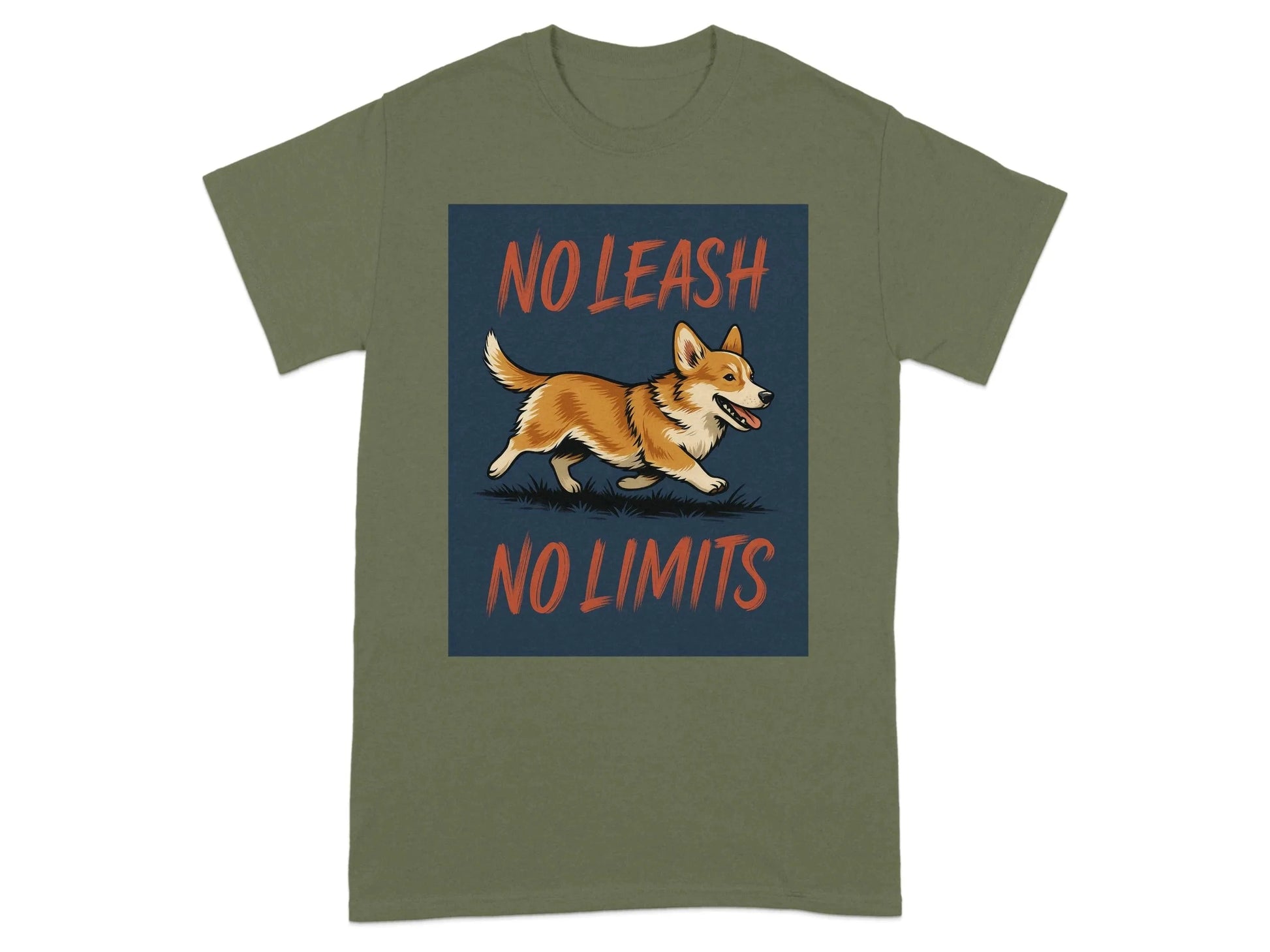 No Leash No Limits Corgi T-Shirts T-shirt