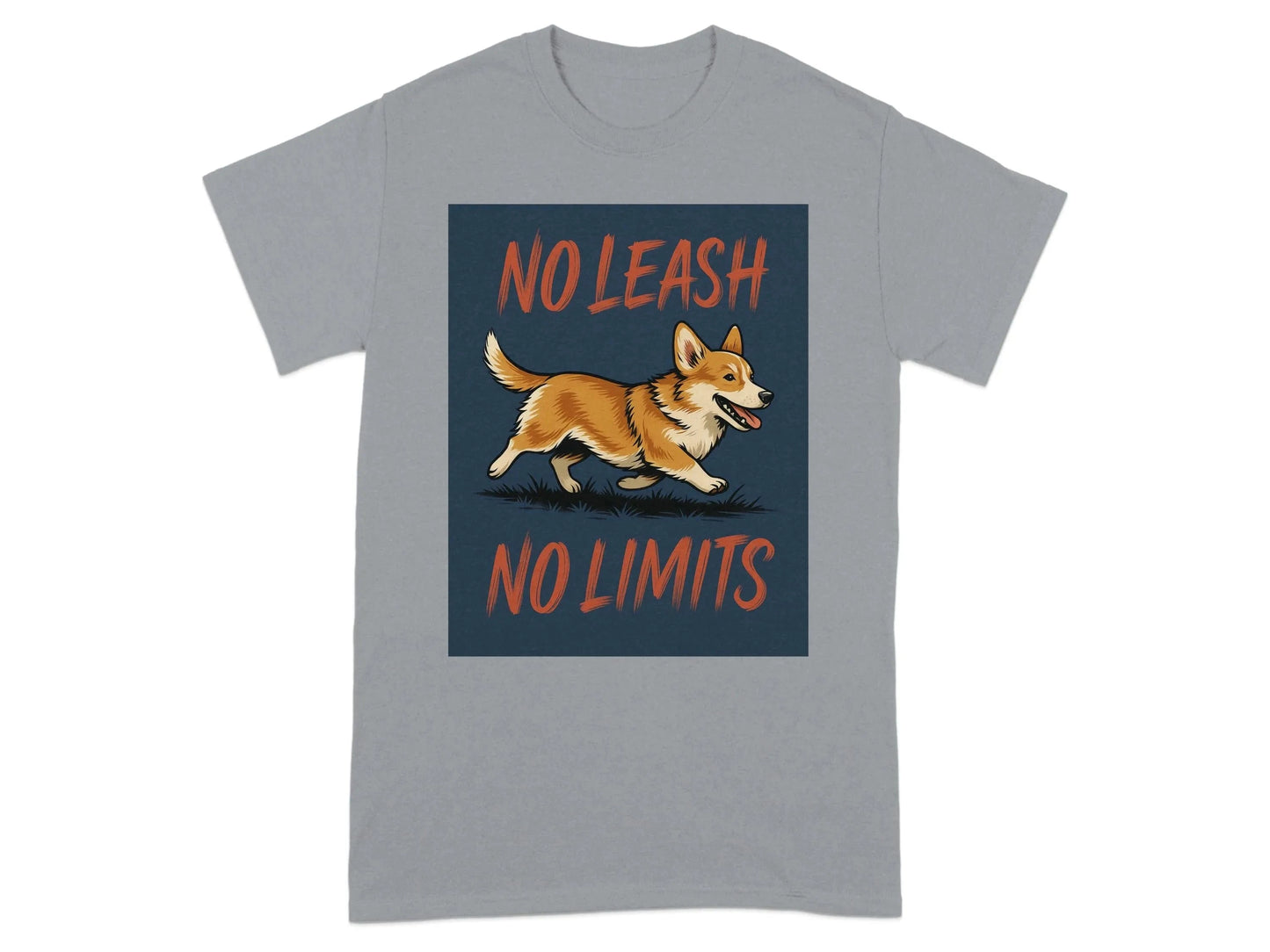 No Leash No Limits Corgi T-Shirts T-shirt