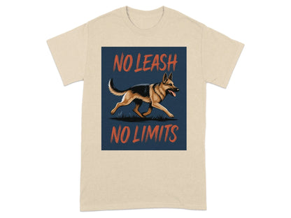 No Leash No Limits German Shepherd Dog Artistic T-Shirts T-shirt