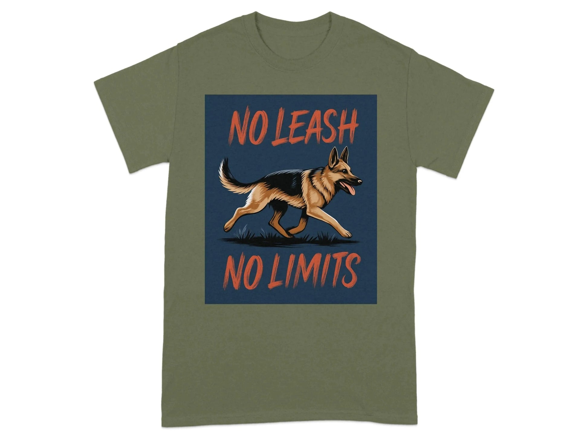 No Leash No Limits German Shepherd Dog Artistic T-Shirts T-shirt