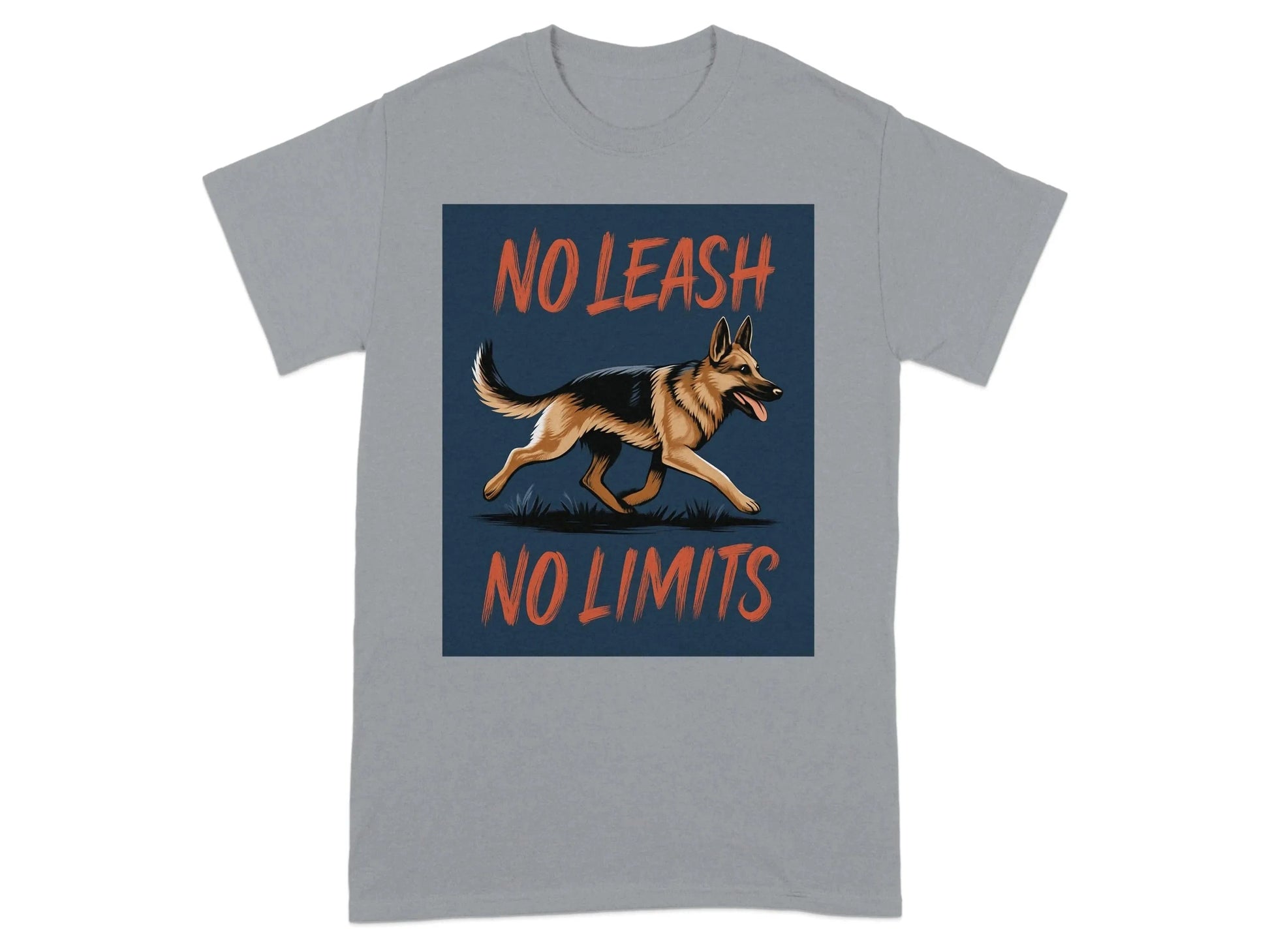 No Leash No Limits German Shepherd Dog Artistic T-Shirts T-shirt